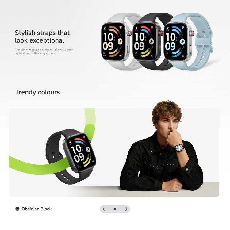 Xiaomi Redmi Watch 6, schermo AMOLED da 2,07 pollici, impermeabile fino a 5 ATM, supporta il monitoraggio della frequenza cardiaca e dell'ossigeno nel sangue., Redmi Watch 6 (Silver), Redmi Watch 6 (Blue), Redmi Watch 6 (Black)