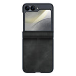 Custodia per telefono con cerniera magnetica e texture in pelle di pecora integrata, con cuciture a vista., For Galaxy Z Flip7 5G, For Galaxy Z Flip6 5G
