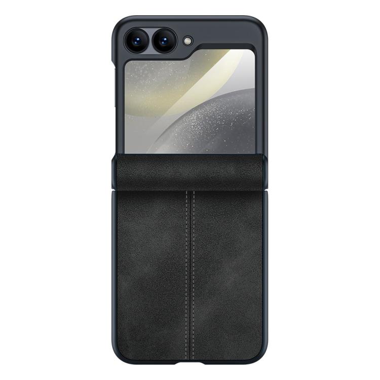 Custodia per telefono con cerniera magnetica e texture in pelle di pecora integrata, con cuciture a vista., For Galaxy Z Flip7 5G, For Galaxy Z Flip6 5G