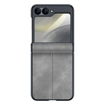 Custodia per telefono con cerniera magnetica e texture in pelle di pecora integrata, con cuciture a vista., For Galaxy Z Flip7 5G, For Galaxy Z Flip6 5G