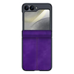 Custodia per telefono con cerniera magnetica e texture in pelle di pecora integrata, con cuciture a vista., For Galaxy Z Flip7 5G, For Galaxy Z Flip6 5G
