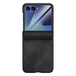 Custodia per telefono con cerniera magnetica e texture in pelle di pecora integrata, con cuciture a vista., For Galaxy Z Flip7 5G, For Galaxy Z Flip6 5G