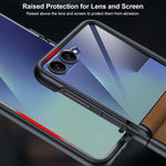 Custodia per telefono con cerniera magnetica e texture in pelle di pecora integrata, con cuciture a vista., For Galaxy Z Flip7 5G, For Galaxy Z Flip6 5G