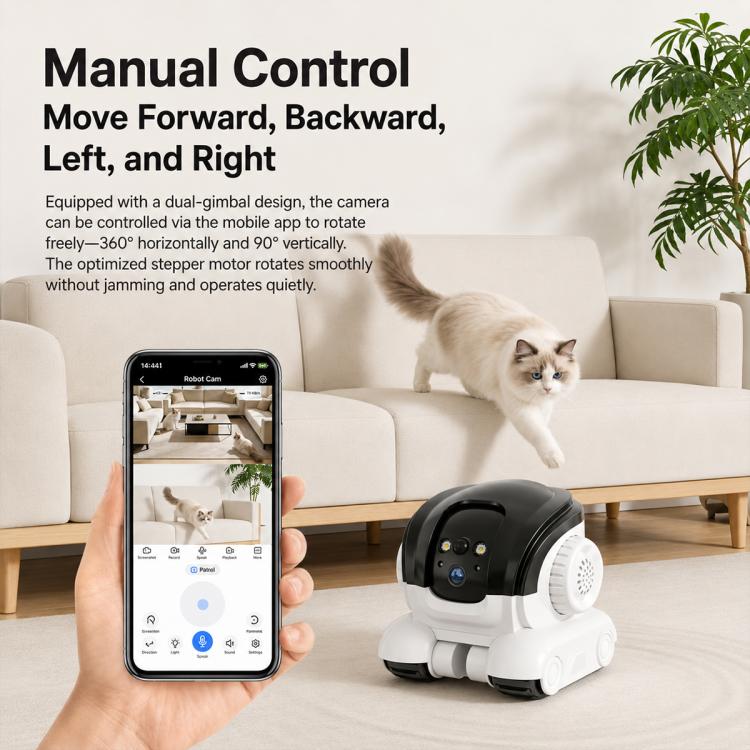 Telecamera domestica HD a doppia lente con controllo remoto tramite cellulare per il monitoraggio degli animali domestici, Type A, Type B