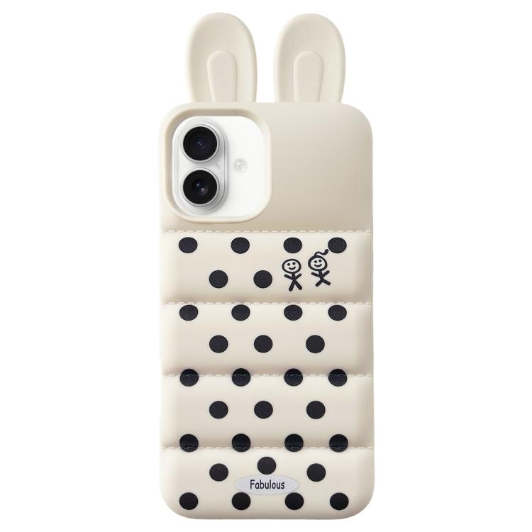 Custodia per telefono in TPU con orecchie da coniglio e pois soffietti, For iPhone 17 Pro, For iPhone 17 Pro Max, For iPhone 17, For iPhone 16 Pro Max
