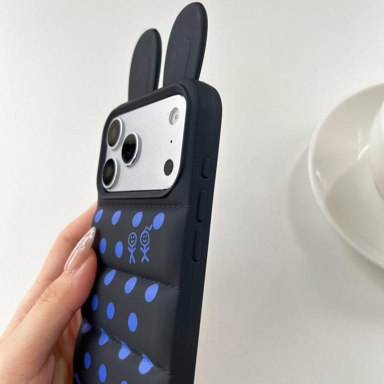 Custodia per telefono in TPU con orecchie da coniglio e pois soffietti, For iPhone 17 Pro, For iPhone 17 Pro Max, For iPhone 17, For iPhone 16 Pro Max