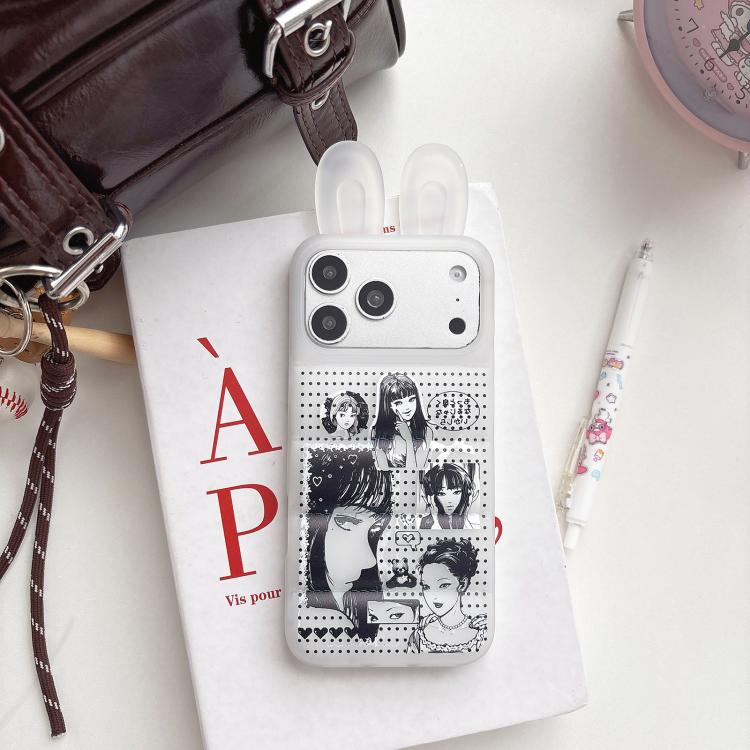 Custodia per telefono in TPU con orecchie da coniglio e personaggi dei cartoni animati, For iPhone 13 Pro Max, For iPhone 13, For iPhone 12 Pro Max