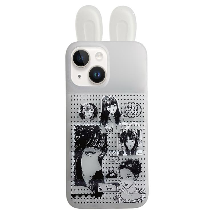 Custodia per telefono in TPU con orecchie da coniglio e personaggi dei cartoni animati, For iPhone 15 Pro Max, For iPhone 15 Pro, For iPhone 15, For iPhone 14, For iPhone 14 Pro, For iPhone 14 Pro Max
