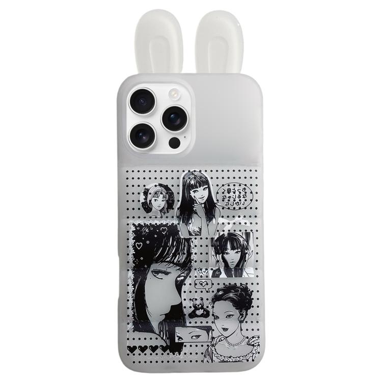 Custodia per telefono in TPU con orecchie da coniglio e personaggi dei cartoni animati, For iPhone 17 Pro Max, For iPhone 17 Pro, For iPhone 17, For iPhone 16 Pro Max, For iPhone 16 Pro, For iPhone 16