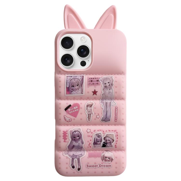 Custodia per telefono in TPU con orecchie da coniglio e personaggi dei cartoni animati, For iPhone 17 Pro Max, For iPhone 17 Pro, For iPhone 17, For iPhone 16 Pro Max, For iPhone 16 Pro, For iPhone 16