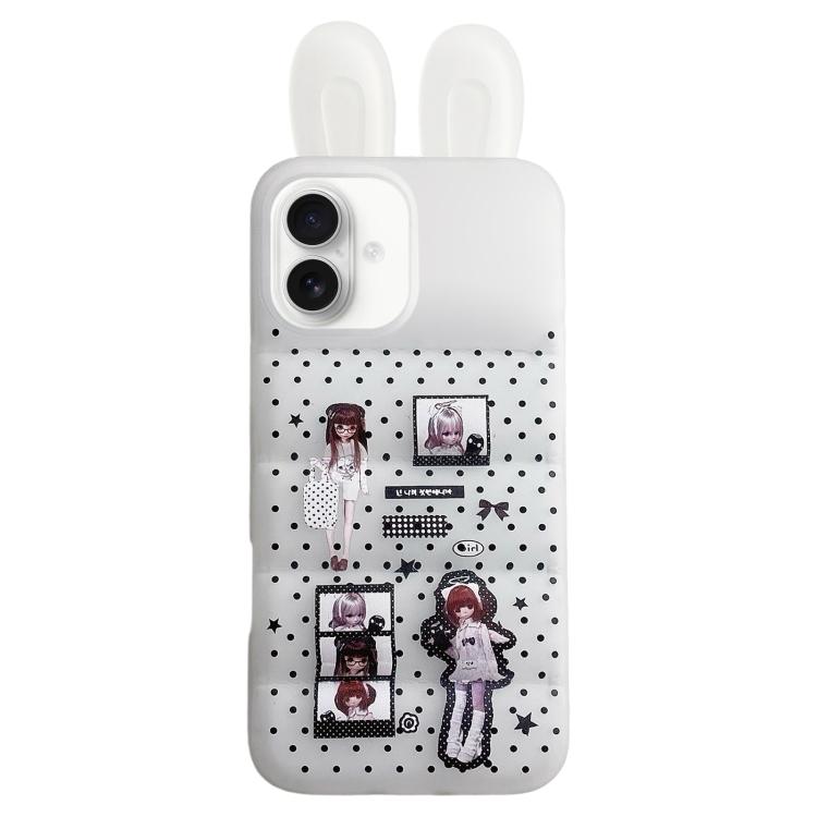 Custodia per telefono in TPU con orecchie da coniglio e personaggi dei cartoni animati, For iPhone 17 Pro Max, For iPhone 17 Pro, For iPhone 17, For iPhone 16 Pro Max, For iPhone 16 Pro, For iPhone 16