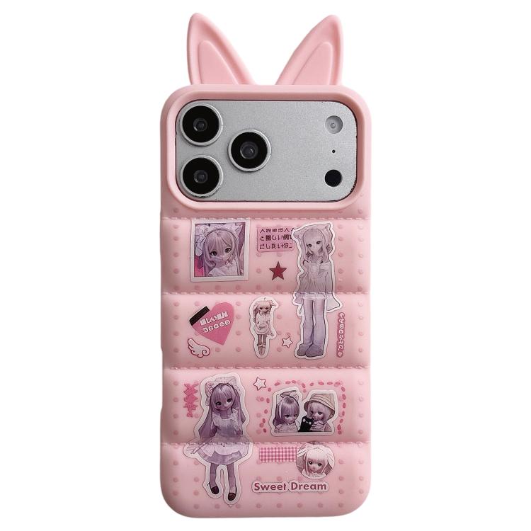 Custodia per telefono in TPU con orecchie da coniglio e personaggi dei cartoni animati, For iPhone 17 Pro Max, For iPhone 17 Pro, For iPhone 17, For iPhone 16 Pro Max, For iPhone 16 Pro, For iPhone 16
