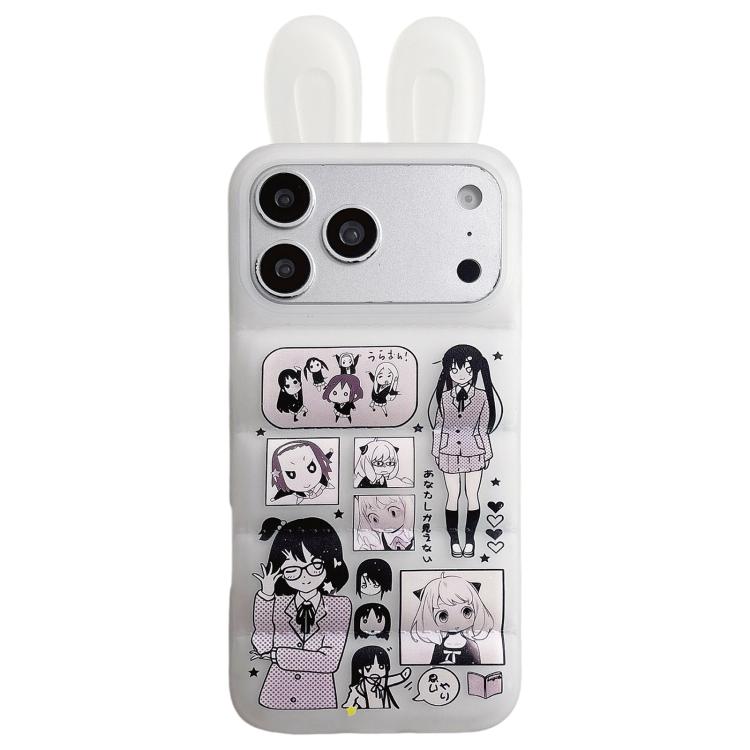 Custodia per telefono in TPU con orecchie da coniglio e personaggi dei cartoni animati, For iPhone 17 Pro Max, For iPhone 17 Pro, For iPhone 17, For iPhone 16 Pro Max, For iPhone 16 Pro, For iPhone 16
