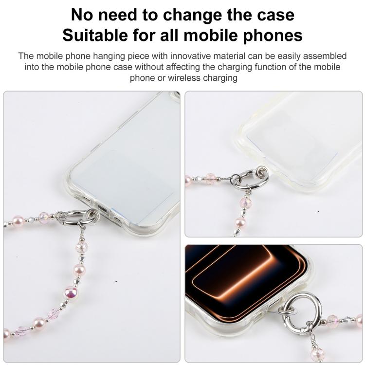 Ciondolo per cellulare con fiocco di perla.