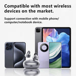 Auricolari Bluetooth true wireless Lenovo EA419 con clip a orecchio aperto.