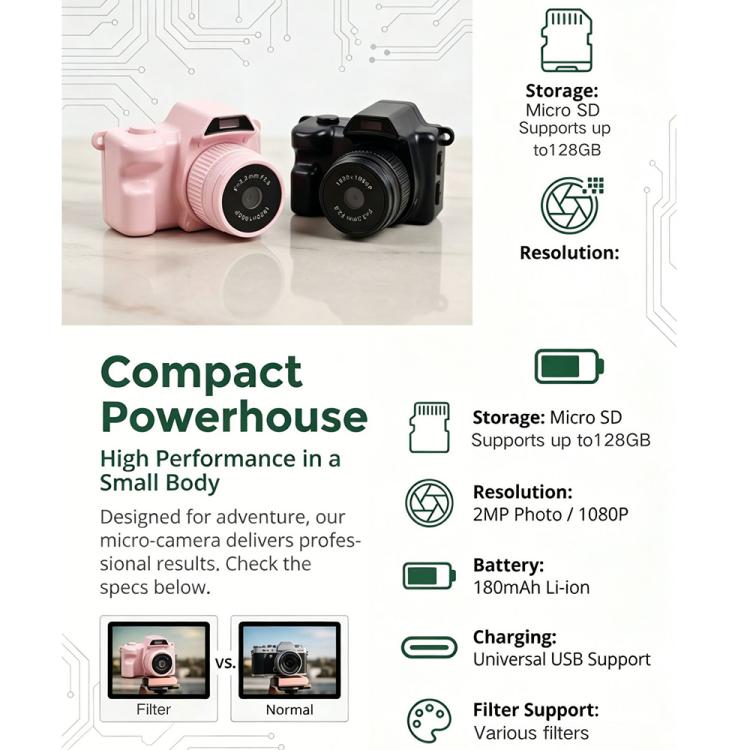 L300 Mini Action Camera 2MP con Display 1,47"