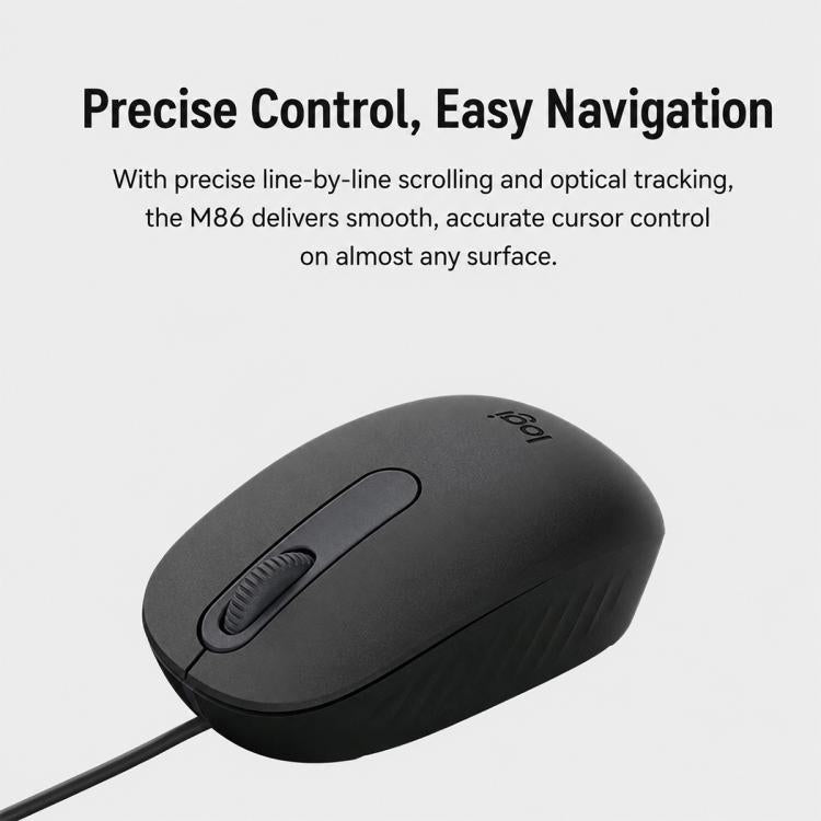 Mouse Logitech M86 USB-A 1000 DPI cablato
