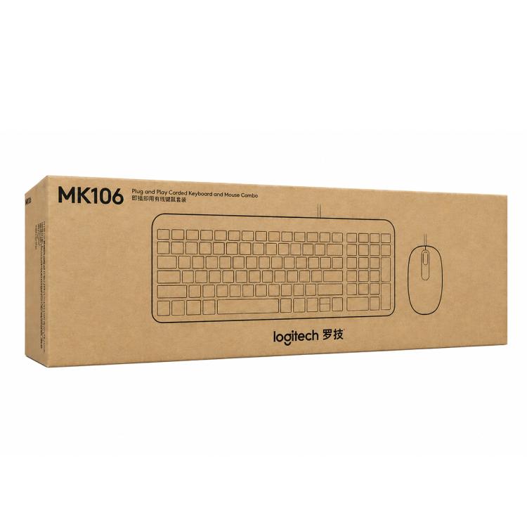 Set tastiera e mouse cablati Logitech MK106 USB