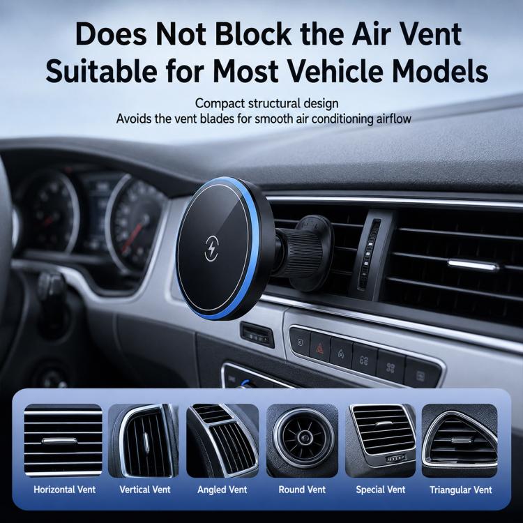 Supporto auto con ricarica wireless magnetica 15W