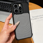 Custodia magnetica per telefono con texture a onde d'acqua e pellicola protettiva per obiettivo., For iPhone 13 Pro Max, For iPhone 13 Pro, For iPhone 13