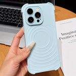 Custodia magnetica per telefono con texture a onde d'acqua e pellicola protettiva per obiettivo., For iPhone 15 Pro Max, For iPhone 15 Pro, For iPhone 15