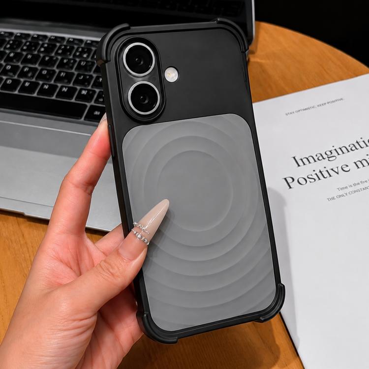 Custodia magnetica per telefono con texture a onde d'acqua e pellicola protettiva per obiettivo., For iPhone 16 Pro Max, For iPhone 16 Pro, For iPhone 16