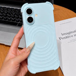 Custodia magnetica per telefono con texture a onde d'acqua e pellicola protettiva per obiettivo., For iPhone 16 Pro Max, For iPhone 16 Pro, For iPhone 16