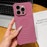 Custodia magnetica per telefono con texture a onde d'acqua e pellicola protettiva per obiettivo., For iPhone 16 Pro Max, For iPhone 16 Pro, For iPhone 16