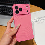 Custodia magnetica per telefono con texture a onde d'acqua e pellicola protettiva per obiettivo., For iPhone 17 Pro Max, For iPhone 17 Pro, For iPhone 17