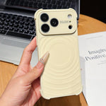 Custodia magnetica per telefono con texture a onde d'acqua e pellicola protettiva per obiettivo., For iPhone 17 Pro Max, For iPhone 17 Pro, For iPhone 17