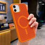 Custodia magnetica rinfrescante a nido d'ape per telefono, piacevole al tatto., For iPhone 11