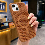 Custodia magnetica rinfrescante a nido d'ape per telefono, piacevole al tatto., For iPhone 15, For iPhone 14 Plus