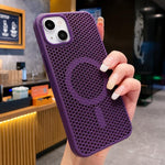 Custodia magnetica rinfrescante a nido d'ape per telefono, piacevole al tatto., For iPhone 15, For iPhone 14 Plus