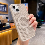 Custodia magnetica rinfrescante a nido d'ape per telefono, piacevole al tatto., For iPhone 15, For iPhone 14 Plus