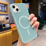 Custodia magnetica rinfrescante a nido d'ape per telefono, piacevole al tatto., For iPhone 15, For iPhone 14 Plus