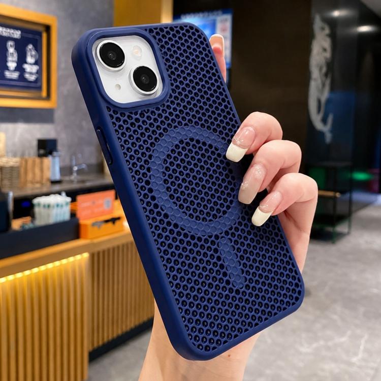 Custodia magnetica rinfrescante a nido d'ape per telefono, piacevole al tatto., For iPhone 15, For iPhone 14 Plus