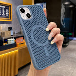 Custodia magnetica rinfrescante a nido d'ape per telefono, piacevole al tatto., For iPhone 15, For iPhone 14 Plus