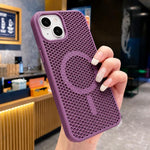 Custodia magnetica rinfrescante a nido d'ape per telefono, piacevole al tatto., For iPhone 15 Pro, For iPhone 15 Plus