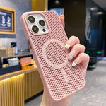 Custodia magnetica rinfrescante a nido d'ape per telefono, piacevole al tatto., For iPhone 15 Pro, For iPhone 15 Plus