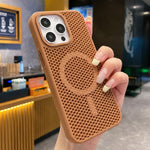 Custodia magnetica rinfrescante a nido d'ape per telefono, piacevole al tatto., For iPhone 16, For iPhone 15 Pro Max