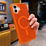 Custodia magnetica rinfrescante a nido d'ape per telefono, piacevole al tatto., For iPhone 16, For iPhone 15 Pro Max