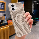 Custodia magnetica rinfrescante a nido d'ape per telefono, piacevole al tatto., For iPhone 16 Pro, For iPhone 16 Plus