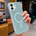 Custodia magnetica rinfrescante a nido d'ape per telefono, piacevole al tatto., For iPhone 16 Pro, For iPhone 16 Plus