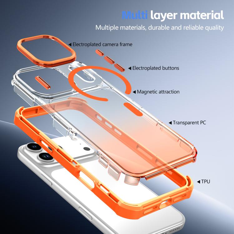 Custodia magnetica trasparente con effetto sfumato per telefono, For iPhone 15, For iPhone 14, For iPhone 14 Pro, For iPhone 14 Pro Max