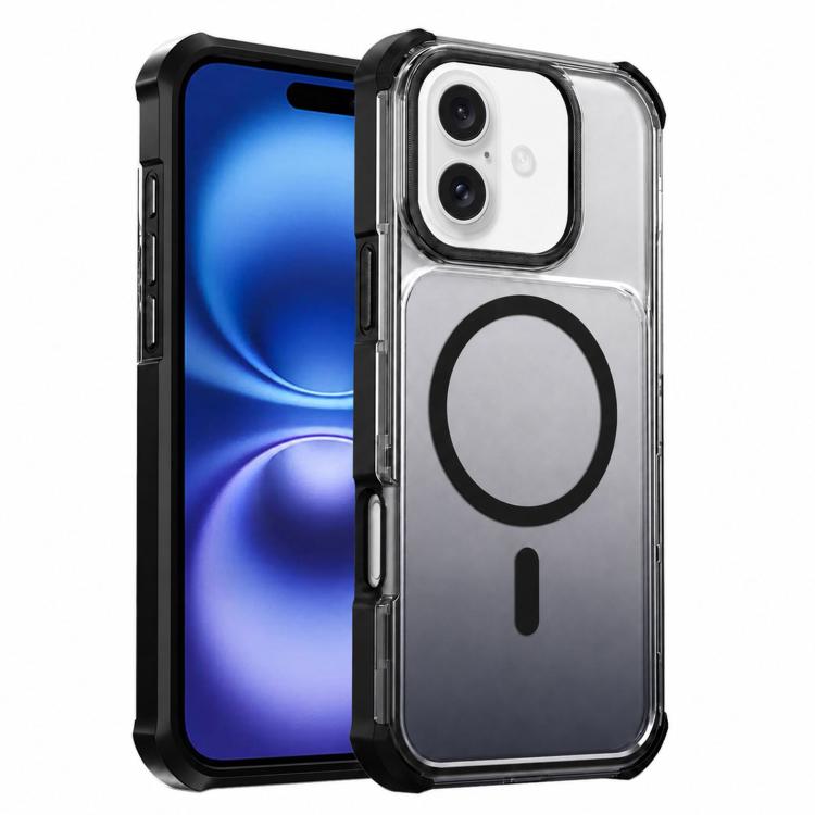 Custodia magnetica trasparente con effetto sfumato per telefono, For iPhone 16, For iPhone 15 Pro Max, For iPhone 15 Pro, For iPhone 15 Plus