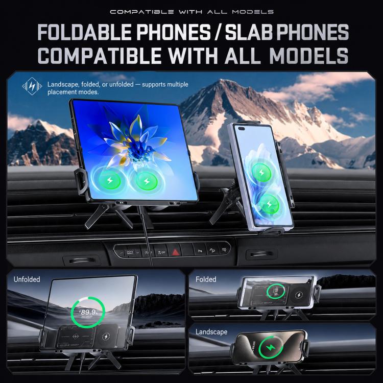 Caricabatterie wireless auto 15W con supporto girevole