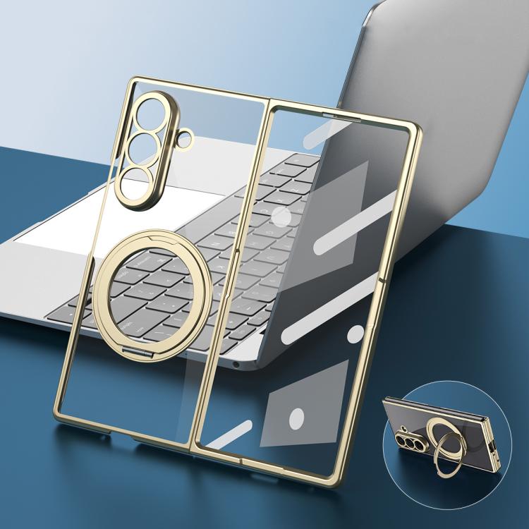 Custodia per telefono con anello magnetico trasparente e pellicola integrata, For Galaxy Z Fold4