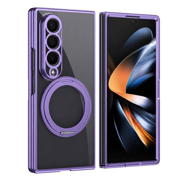 Custodia per telefono con anello magnetico trasparente e pellicola integrata, For Galaxy Z Fold4
