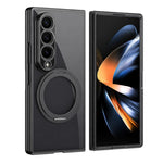 Custodia per telefono con anello magnetico trasparente e pellicola integrata, For Galaxy Z Fold4