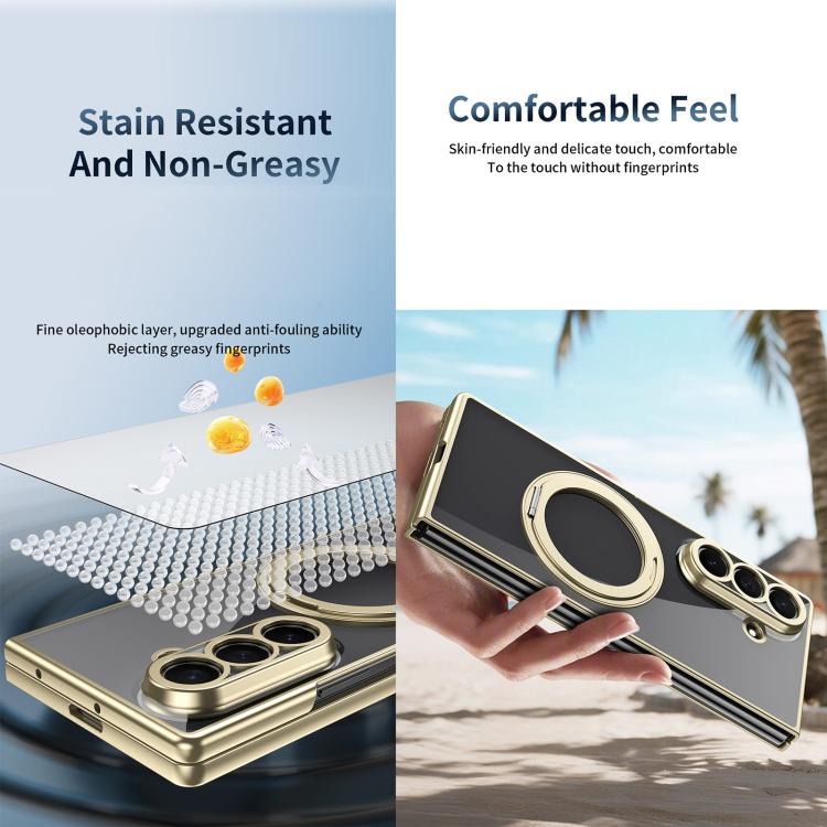 Custodia per telefono con anello magnetico trasparente e pellicola integrata, For Galaxy Z Fold8 Ultra 5G, For Galaxy Z Fold7 5G, For Galaxy Z Fold6, For Galaxy Z Fold5
